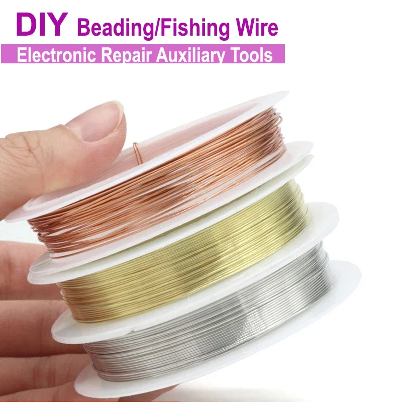 

0.2-1mm Silver/Rose/Gold Beading Wire Cord Copper Fishing Thread String For DIY Bracelet Necklaces Earrings Jewelry Craft Making