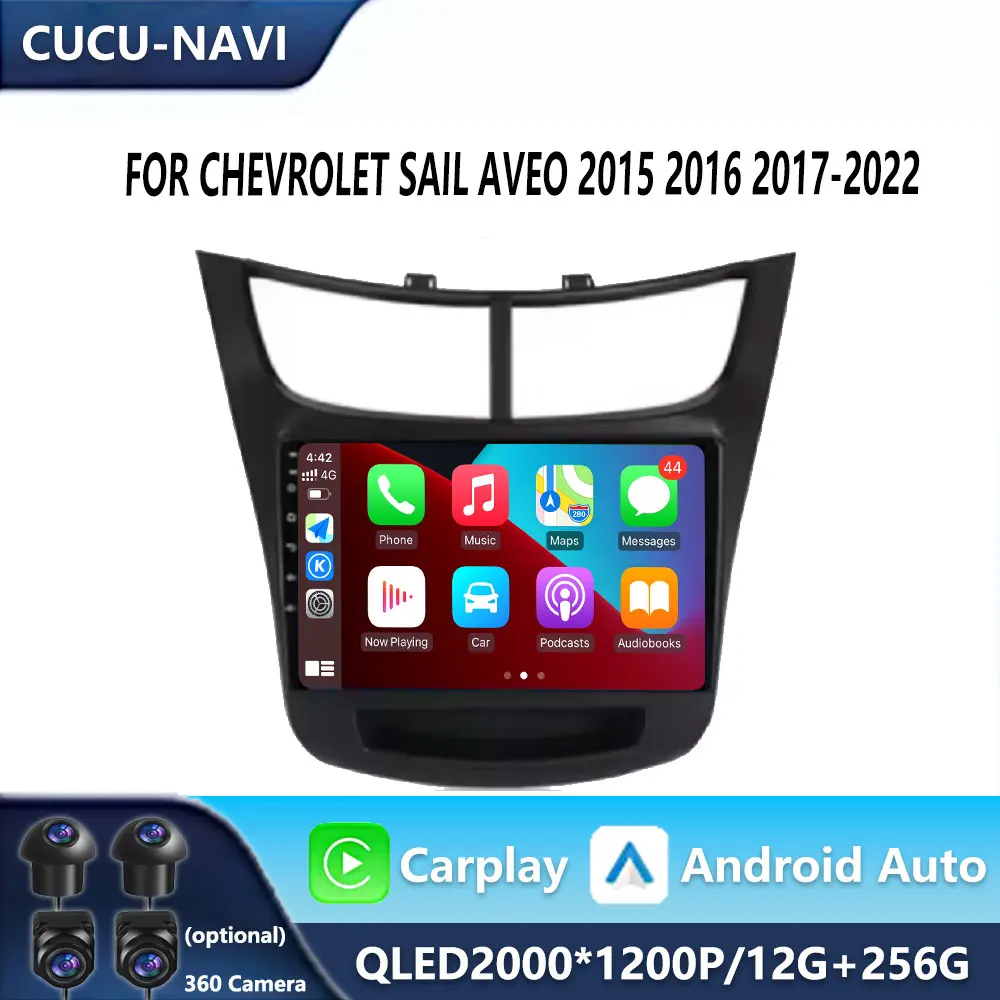 

Android 14 Автомобильный радиоприемник Carplay для Chevrolet Sail Aveo 2015-2019 GPS-навигация Видео Авто Стерео Мультимедийный плеер 4G Wi-Fi