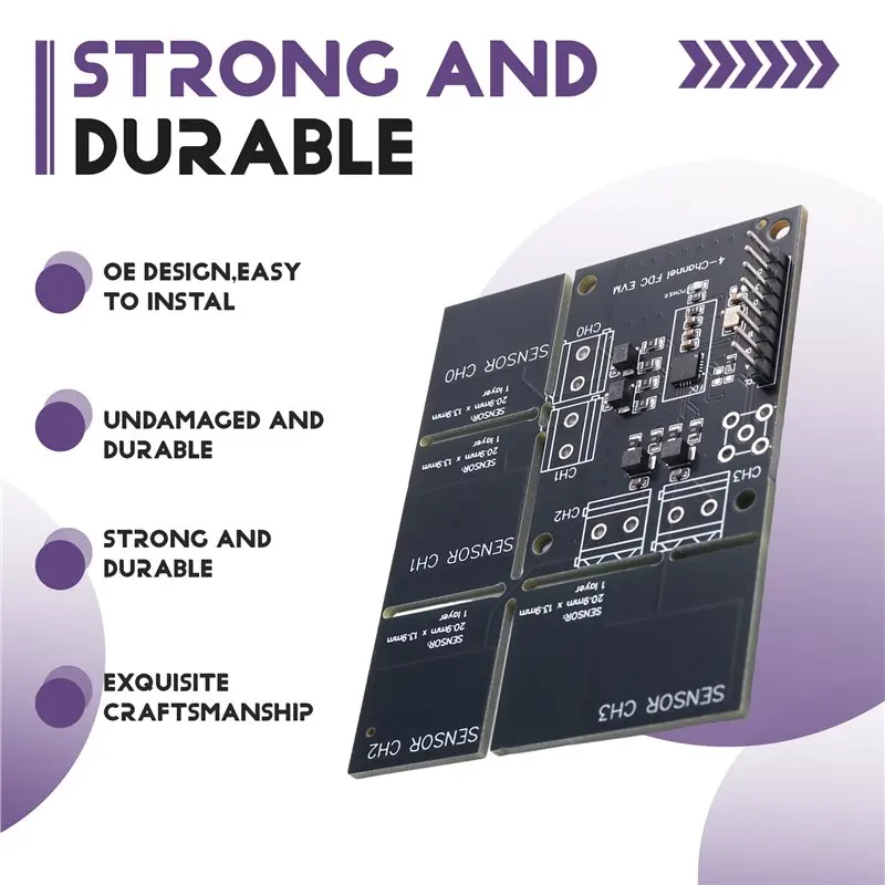 [NEW!A25P】 FDC2214 Module With 4 Touch Points Capacitive Sensor For Gesture Recognition, Paper Counting, Liquid Level