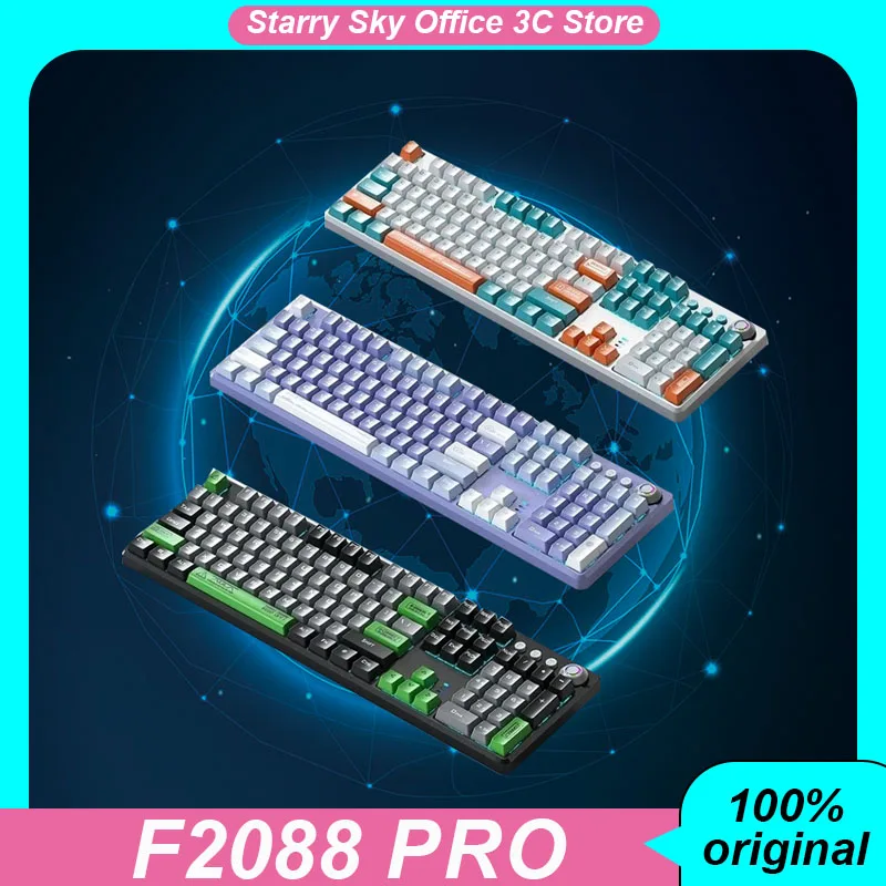 

Aula F2088 Pro Mechanical Keyboard ABS Two color injection molded keycaps metal knob 104keys Game keyboard office PC accessories