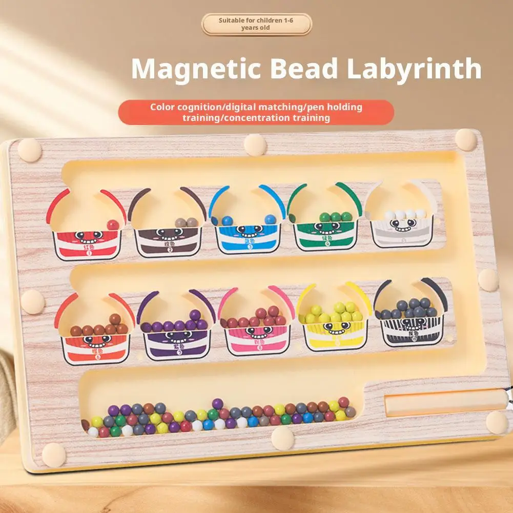 2-in-1 magnetische kleur Rollende bal Sorteren Doolhof speelgoed & Tekentafel Peuter Montessori Speelgoed Nummer Matching Leren Speelgoed