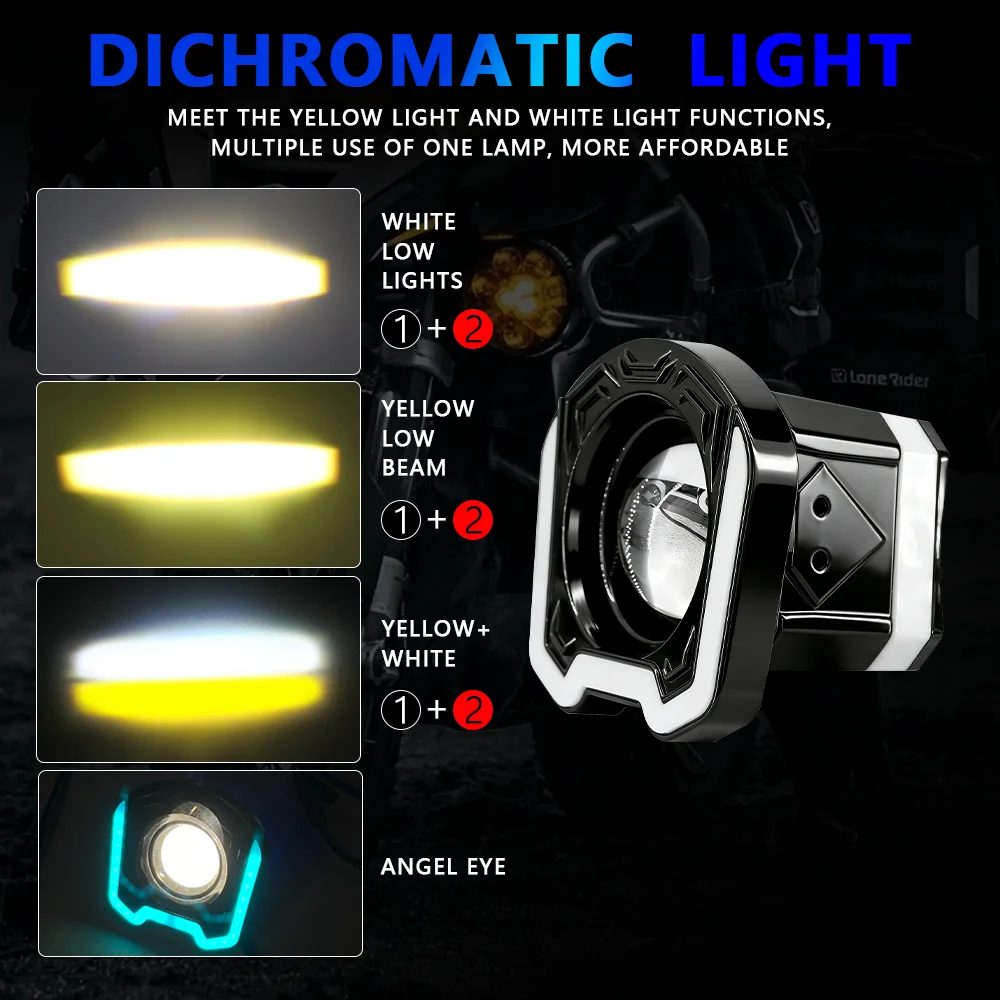 4inch motorcycle 6000K spotlight 6000LM auxiliary fog lights 60W car driving lights suitable for Jeep off-road vehicles SUV