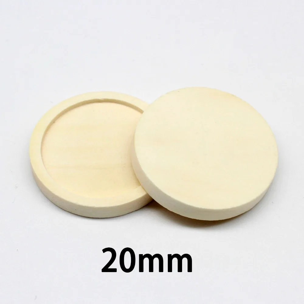 10pcs Natural wood Cabochon 12/15/20/25/30mm Base Bezel Cameo Blank Settings DIY Cabochons For Jewelry Pendant Making Components