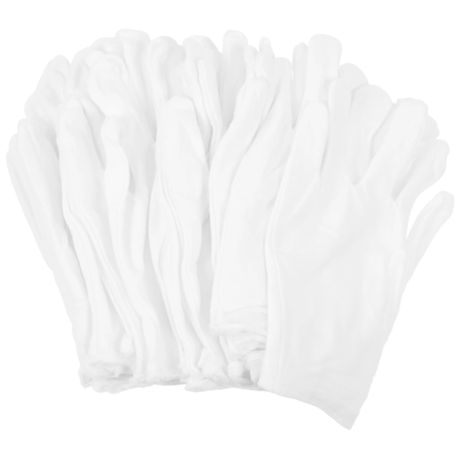 

12 Pairs Hand Gloves. White Cotton Gloves Covers Gloves Breathable White Washable Elastic Longevity Durability Comfort