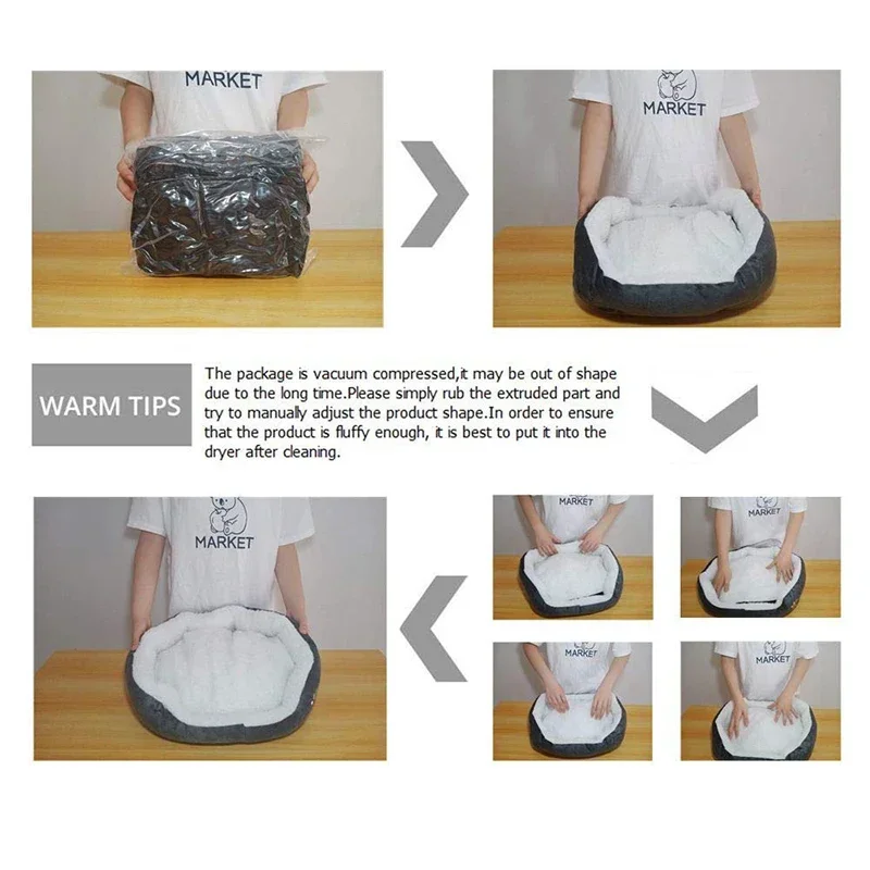 سرير للكلاب، سرير للقطط مع كهف للكلاب من قطن البولي بروبيلين السميك وأريكة مناسبة لسرير القطط الصغيرة