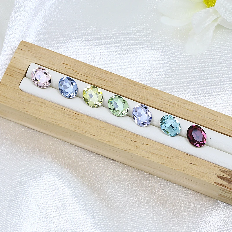 6x4MM  Oval Shape Fancy Stone K9 Crystal Rhinestone High Quality Pointback Stone Glue On Glass Stone For Shoes Bags Nail Art DIY