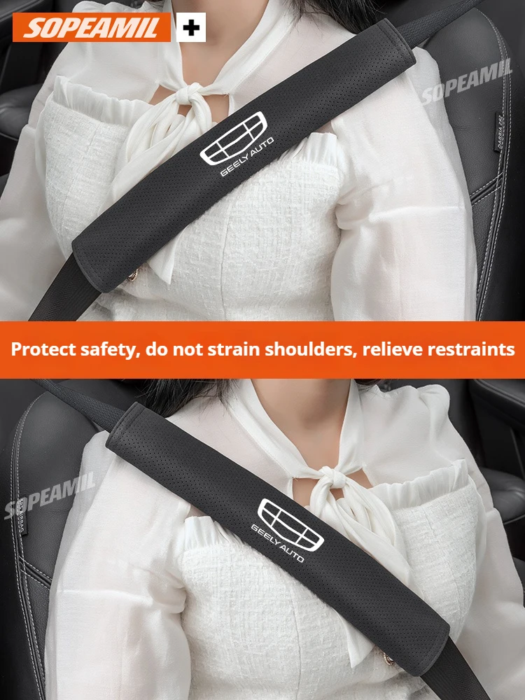 GEELY Geometry C Monjaro Coolray GX3 Atlas Boyue Emgrand EC7 EC8 GC6 GC9 Car Safety Belt Cover Seat belt shoulder protector pad