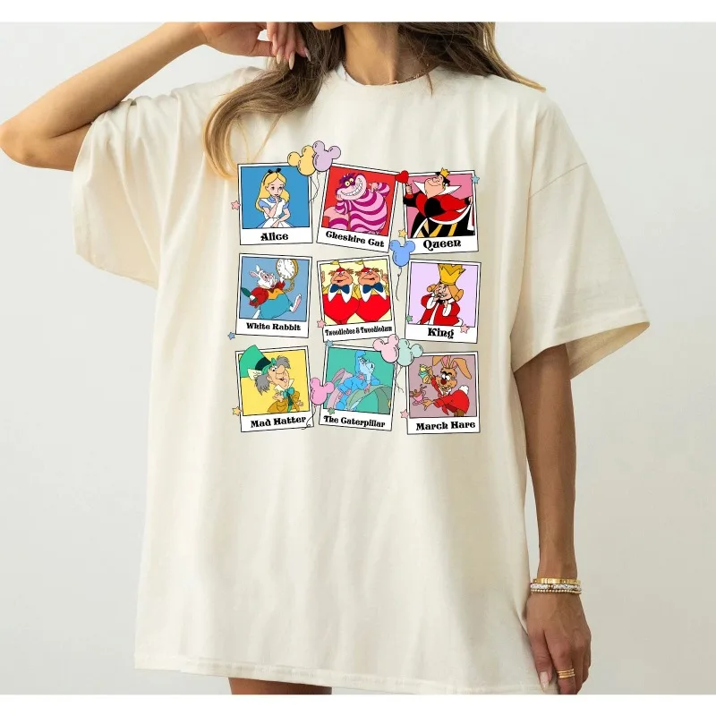 مغامرات ديزني أليس في شخصيات بلاد العجائب للجنسين أزياء غير رسمية جديدة للزوجين ملابس الشارع للرجال والنساء