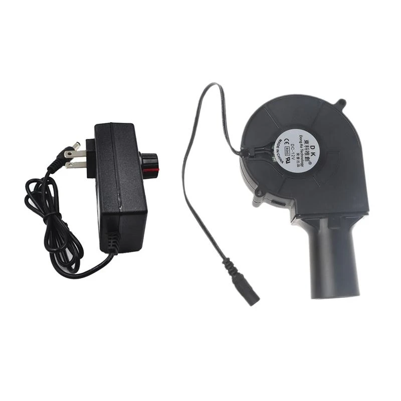 

JU64 12V BBQ Fan with AC 100-240V Variable Speed Controller Adapter
