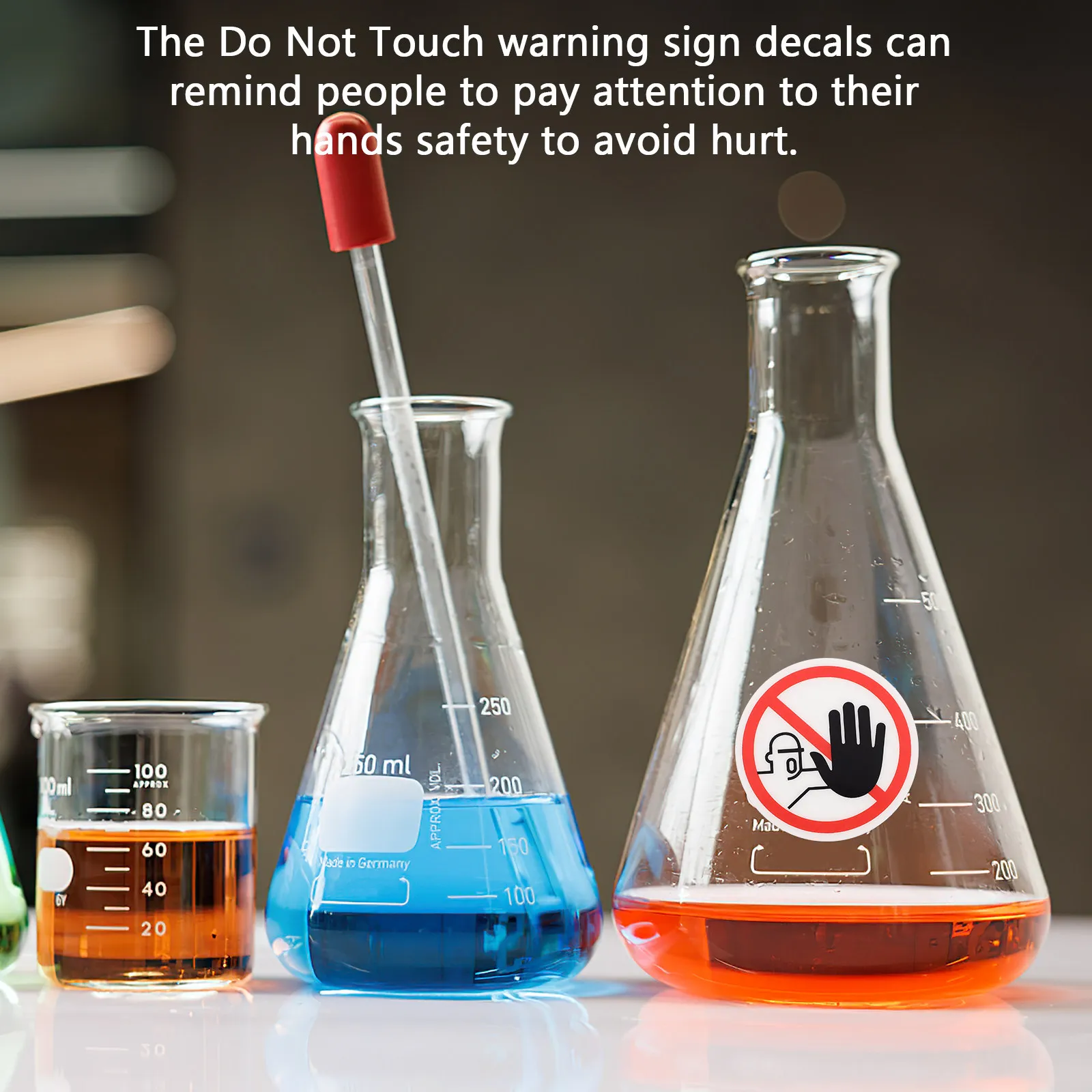 2Pcs Do Not Touch Safety Warning Sign Bright Color PVC Sticker Adhesive Decal for Industrial Commercial Buildings