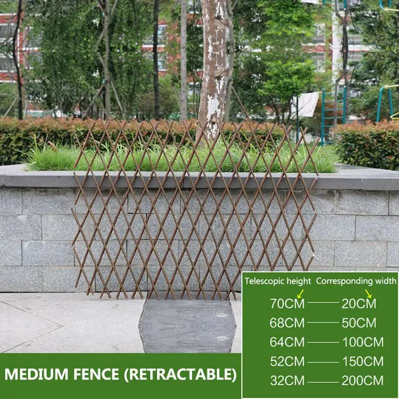 Retractable Artificial Garden Fence Wood Vines Climbing Frame Gardening Plant Fence Vegetable Plant Decor Greenery Walls