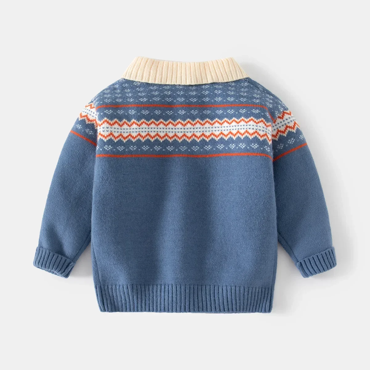 Blue Polo Sweaters Boys Toddler Pullover Children Knit Wear Cotton Kids Clothes