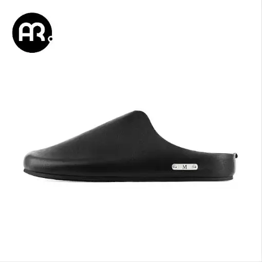 Mra Brand Black Microfiber Stylish Closed-Toe Slippers, High-Quality Office and Outdoor Wear Slip-On Mules