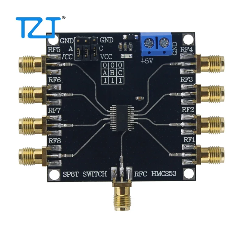 TZT HMC253 DC-2.5GHz RF Single-Pole Eight-Throw Switch GASS MMIC SP8T Non-reflective Switch for CATV/DBS/CDMA/Cellular/PCS