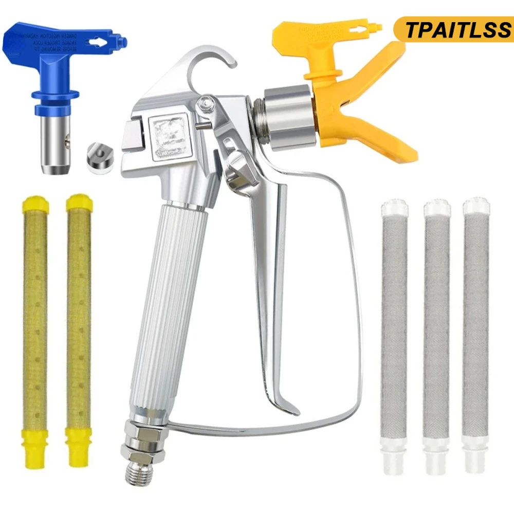 3600PSI Airless Paint Spray Gun Kit with 517 Tips, Nozzle Guard and Sprayer Gun Filter for All Airless Paint Spraying Machines