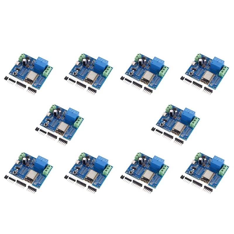 

10X WIFI Relay Controller Module, DC 5V 8V-80V ESP8266 Wireless Controller Module ESP-12F For IOT Smart Home APP