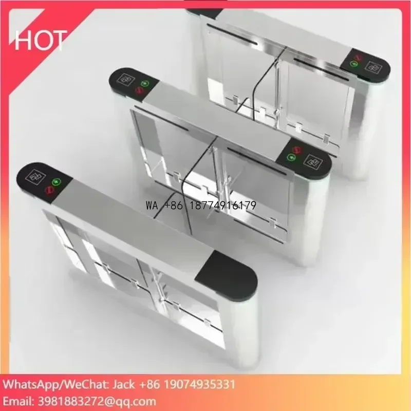 wmwmnu Pedestrian Security Access Control System Swing Barrier Turnstile Speed Gate With RFID Controller
