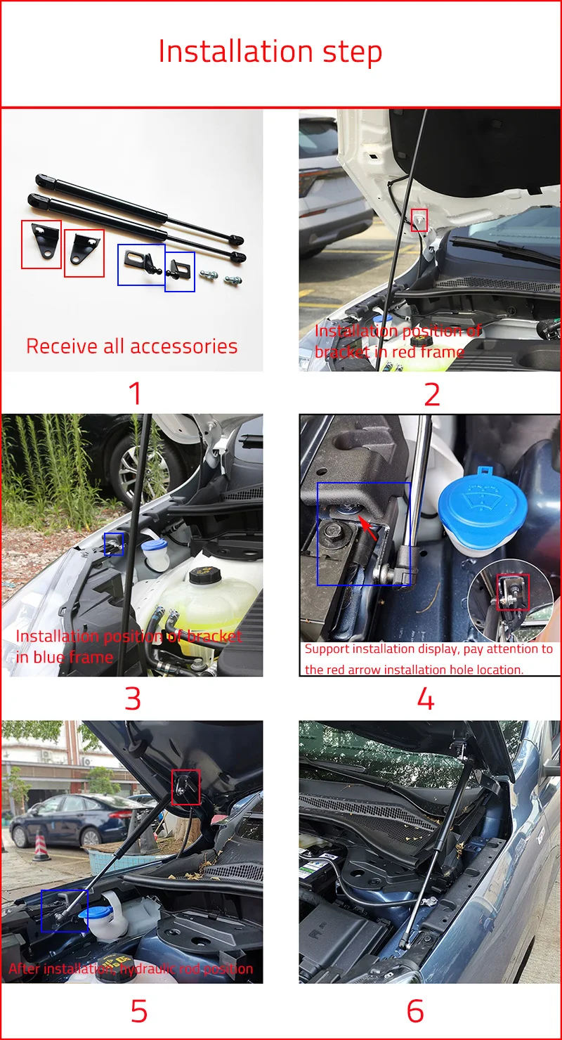 Auto-Styling Refit Motorhaube Gas Shock Lift Strut Bars Unterstützung Stange Zubehör Für Ford Escape 2020 2021 2022 2023 2024 – Detail 9