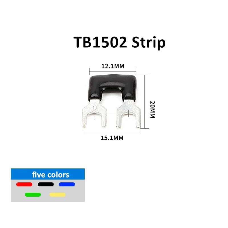 20 stuks 15/25/45A Verschillende Posities Voorgeïsoleerde Vork Type Terminal Verbinding Strip Barrière Jumper Verbinding Vijf Kleuren