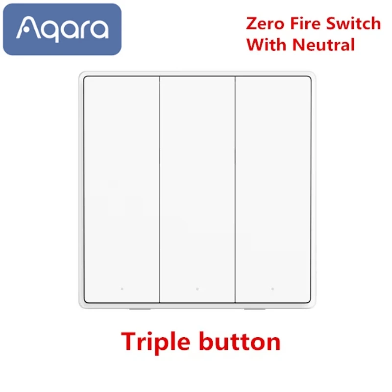 Aqara slimme wandbediening D1, Zigbee-verbinding, afstandsbediening voor lichtschakelaar, knop, 1/2/3-voudige schakelaar, compatibel met Mi Home en HomeKit-app.