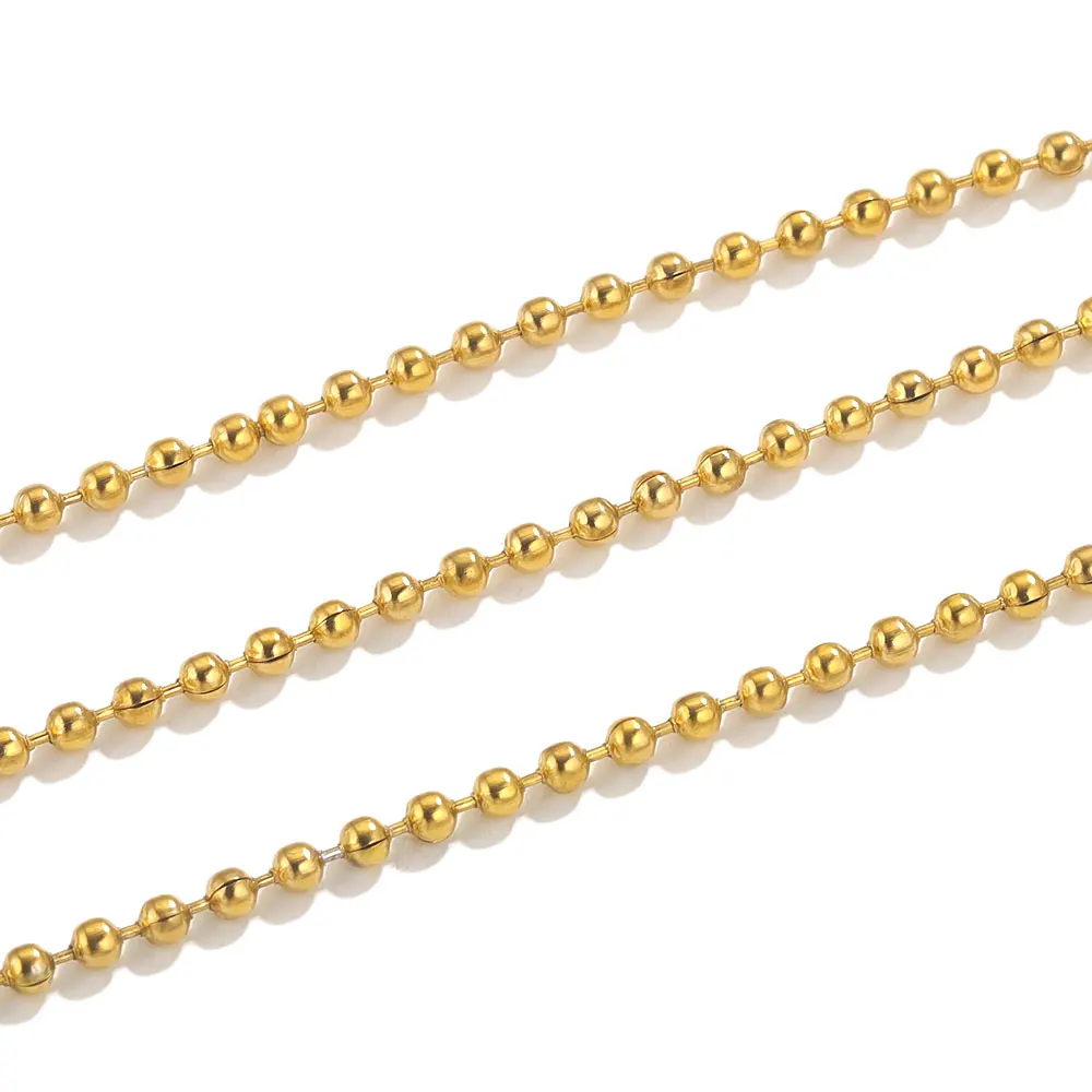 2 Meters Stainless Steel Chains Lips Beads Beaded Chains for Jewelry Making DIY Necklace Bracelet Jewelry Chain Accessories