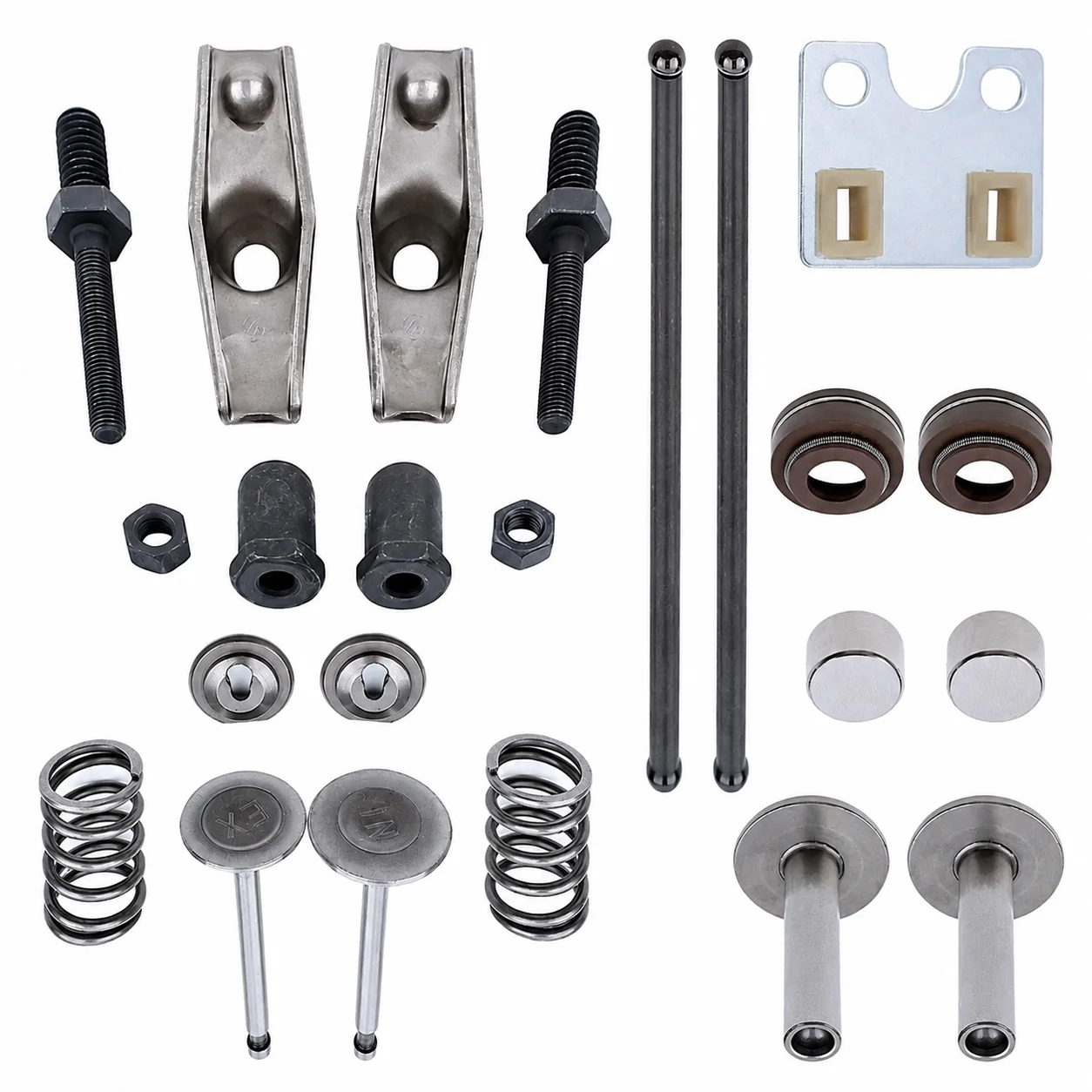 23pcs Valve Push Rod Kit Guide Plate Rocker Arm for Honda GX340 GX390 188F 5KW 6.5KW Lawn Mower Engine Replaces 14410-ZE3-013