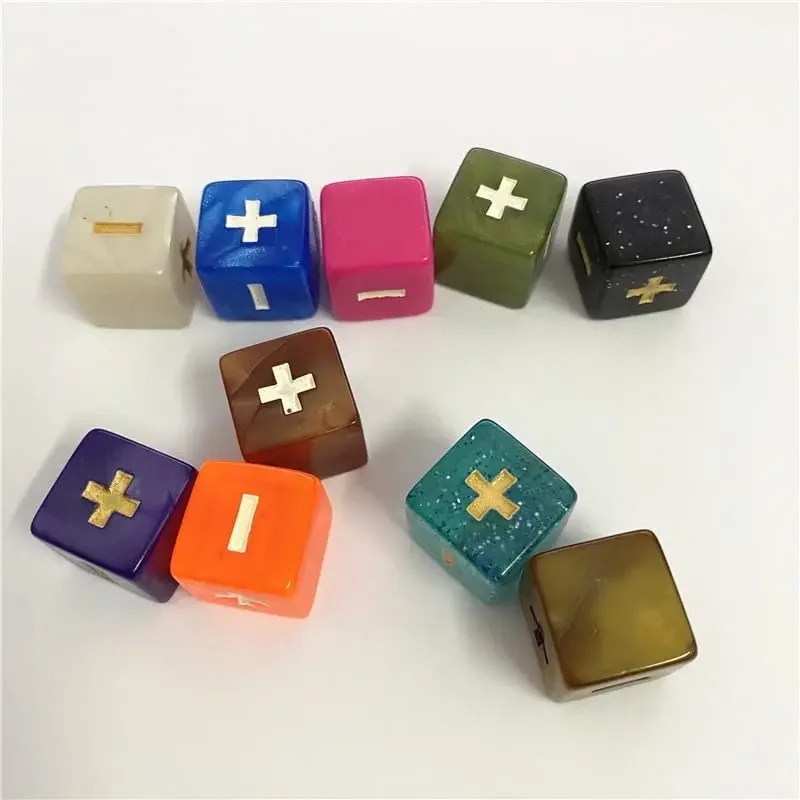 New 10 PCS Addition/Subtraction Symbol Dice Operation Assistant Props Direction Educational Dice Accessories 16mm