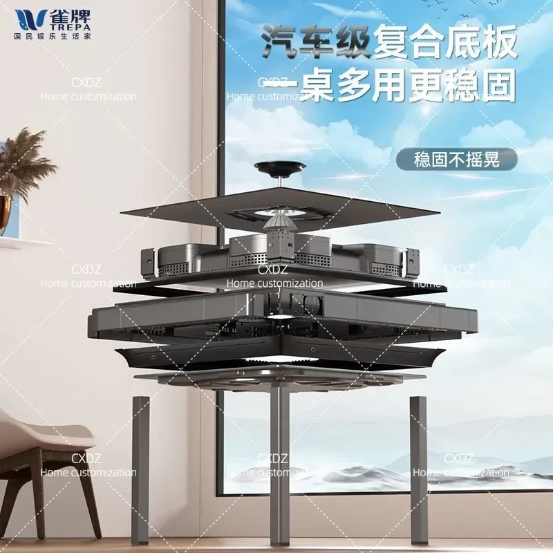 Automatic Mahjong Machine Electric Four Player Table Foldable Dining Table with Heating Function Smart Home Game Table