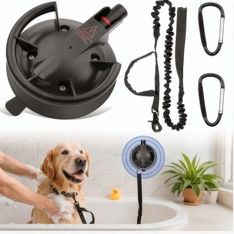 

Heavy-Duty Dog Bath Suction Cup with Leash, High Elastic Nylon Dog Bath Strap with Powerful Suction Cup for Secure Pet Washing