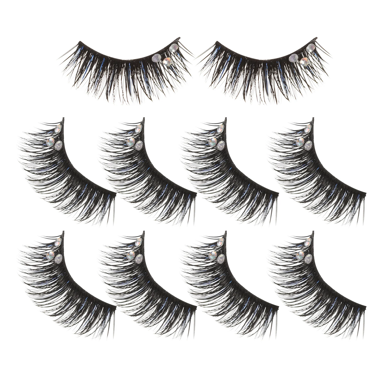 5 ペアつけまつげナチュラル軽量快適な着用が簡単なつけまつげパック女性用メイクアップツールギフト