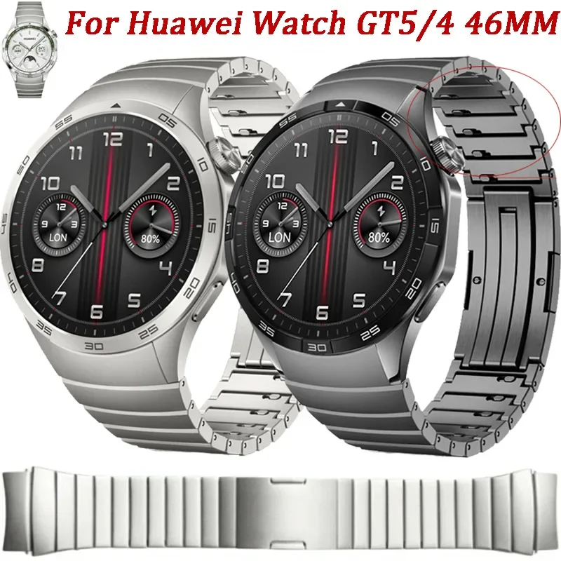 No Gap Offizielles Metallarmband für Huawei Watch GT4 46 mm Edelstahl Schnellverschluss-Armband Armband Huawei Watch GT5 46 mm Gürtel