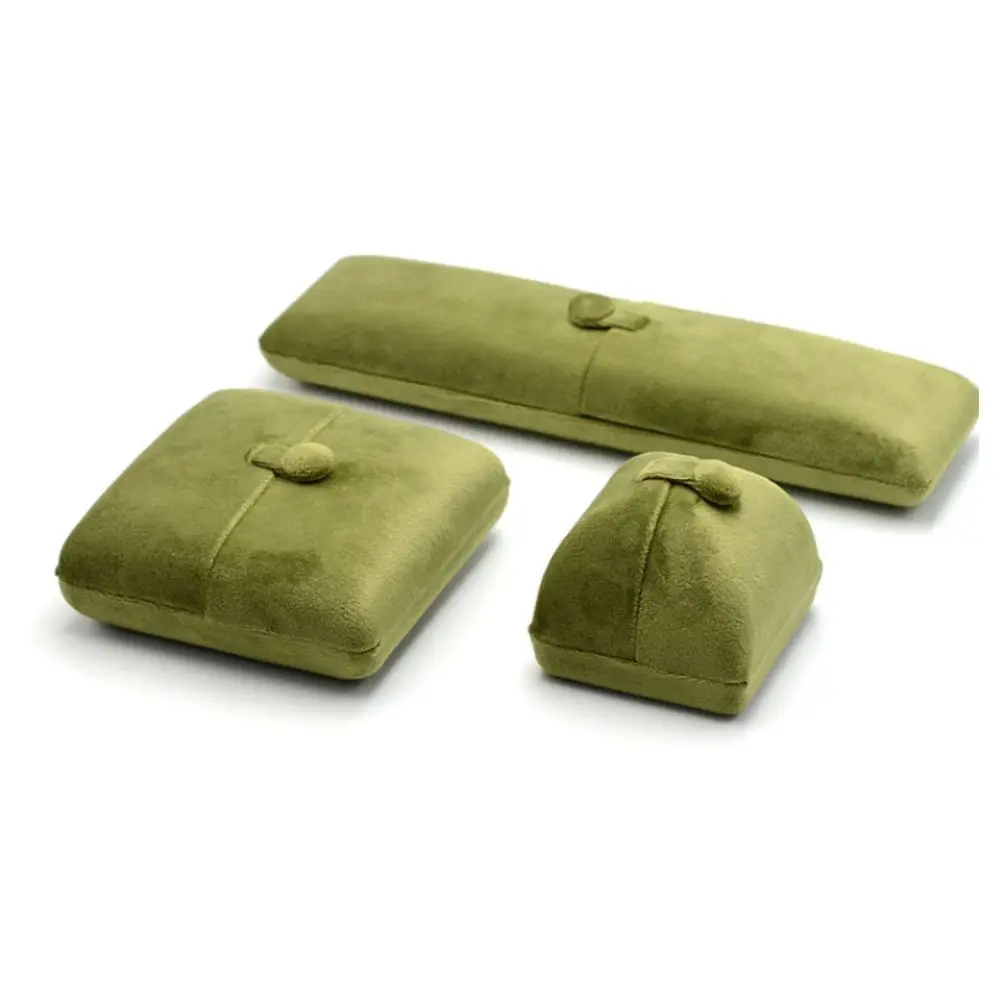 Fashion Velvet Necklace Storage Box Double Door Multi-functional Necklace Holder Solid Color Rings Bearer Box