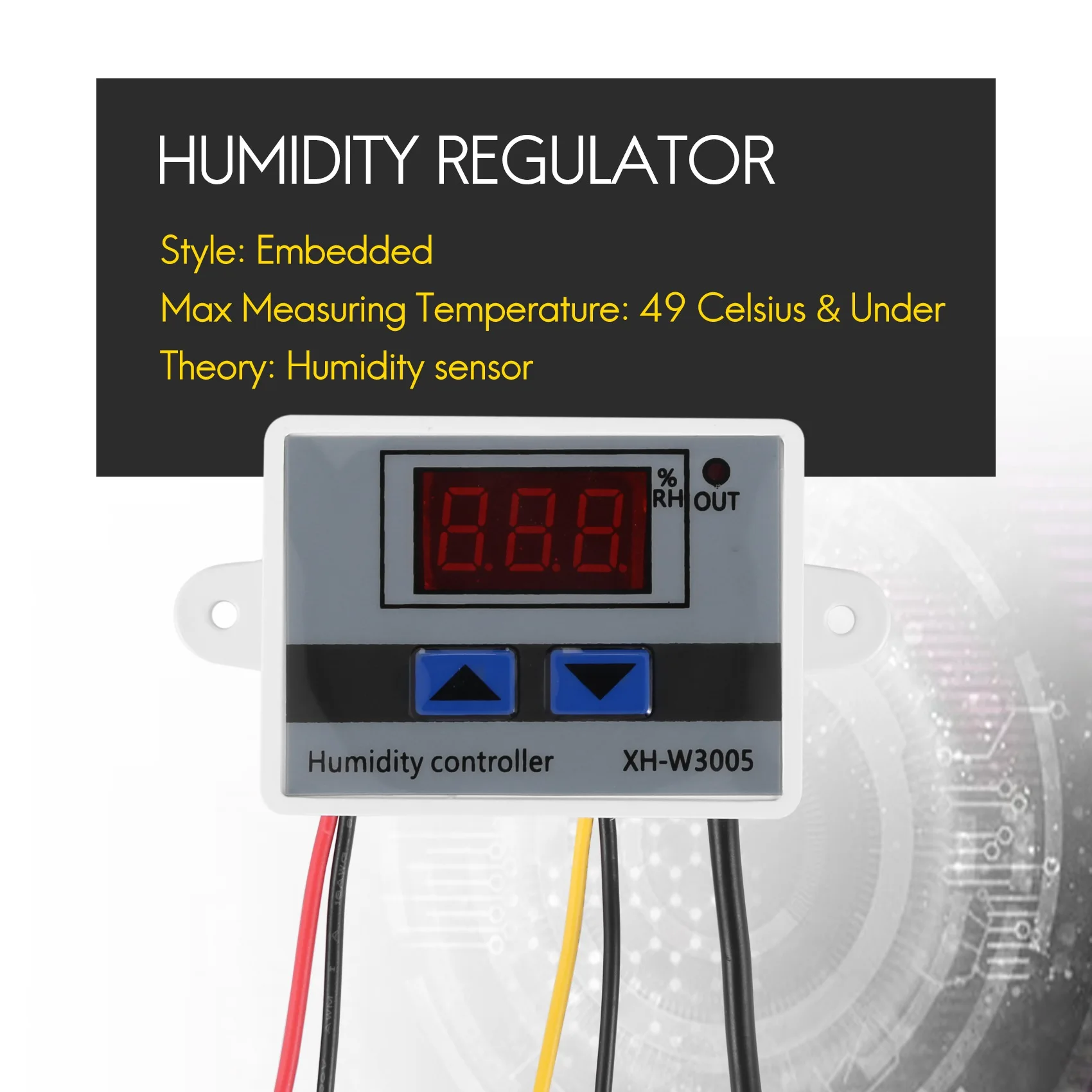 Imagem -06 - Controlador de Umidade Digital Higrômetro Interruptor de Controle Higrostato com Sensor de Umidade ac 220v a 99 hz