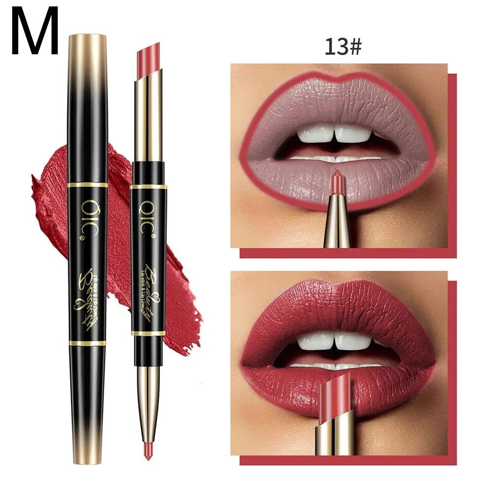 2 In 1 Lipstick Lipliner Matte Highly Pigmented Waterproof Non Lip Stick Cup Makeup Lasting Long S5d0