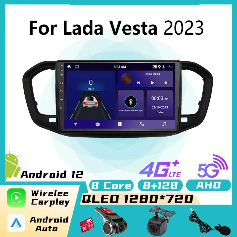 

2 Din Carplay Car Multimedia For Lada VESTA 2023 Android Car Radio Stereo GPS Navigation Head Unit Autoradio Audio 4GLTE