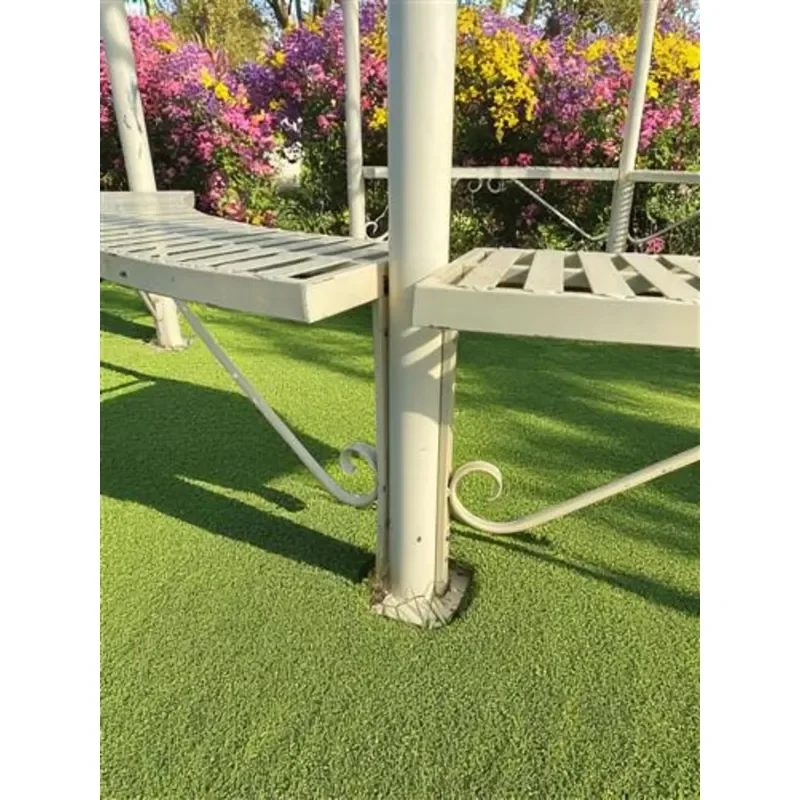 White Color Round Metal Garden Trellis Coating Eco-Friendly Height for Climbing Plants with Bench