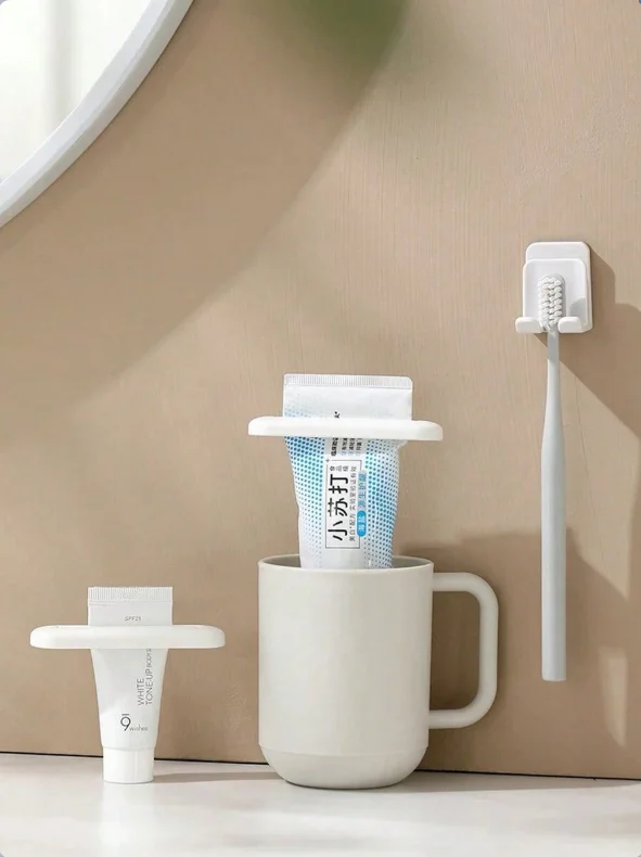1Pcs Manual Toothpaste Squeezer Japanese Style Slouchy Toothpaste Holder Minimalist Bathroom Organizer Cleanser Dispenser Home Room Decor Vanity Travel Bedroom Makeup Accessories Women Gift - Detail 1