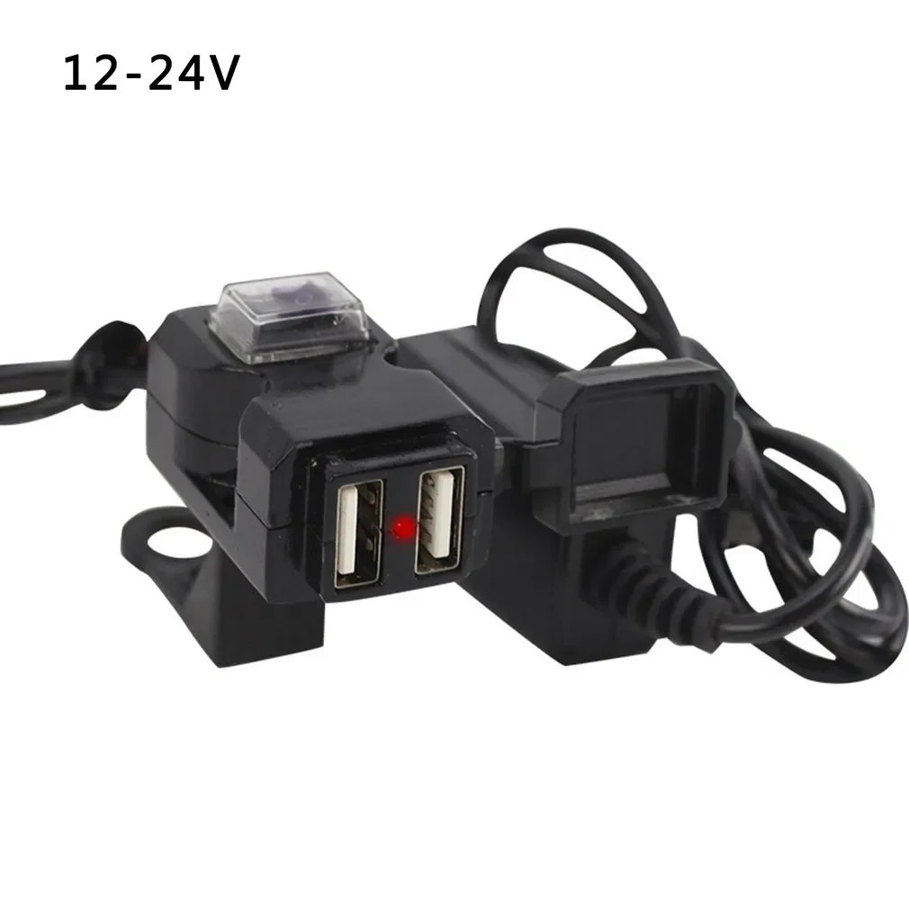 Dual Usb Oplader Voor Motor Motorfiets Stuur Poort 12V Waterdicht 5V 1a 2.1a Adapter Voedingsaansluiting Voor Telefoon Mobiele