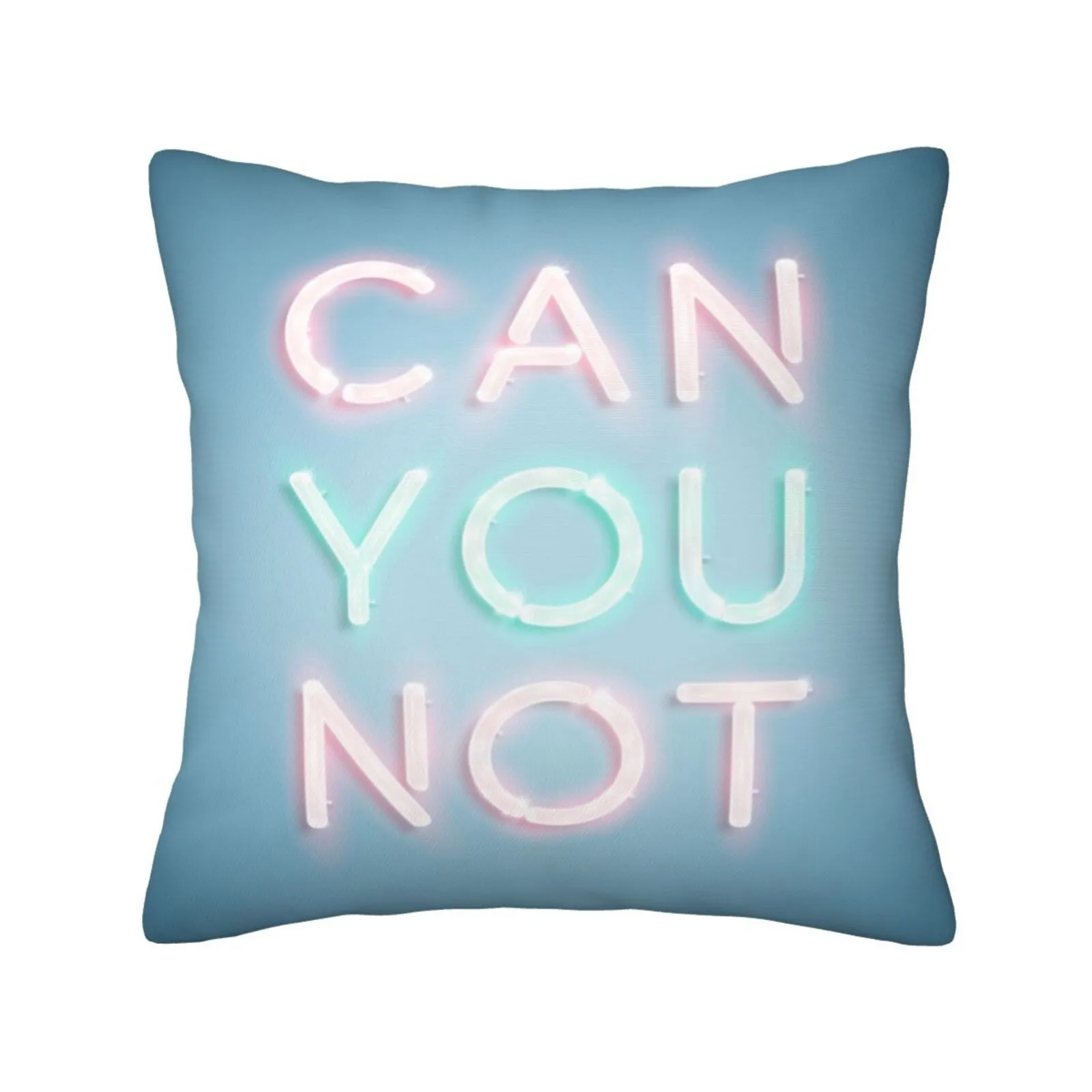 Can You Not Throw Cushion Pillow Cover Neon Lights Pink Blue Aquamarine Can You Not Gradient