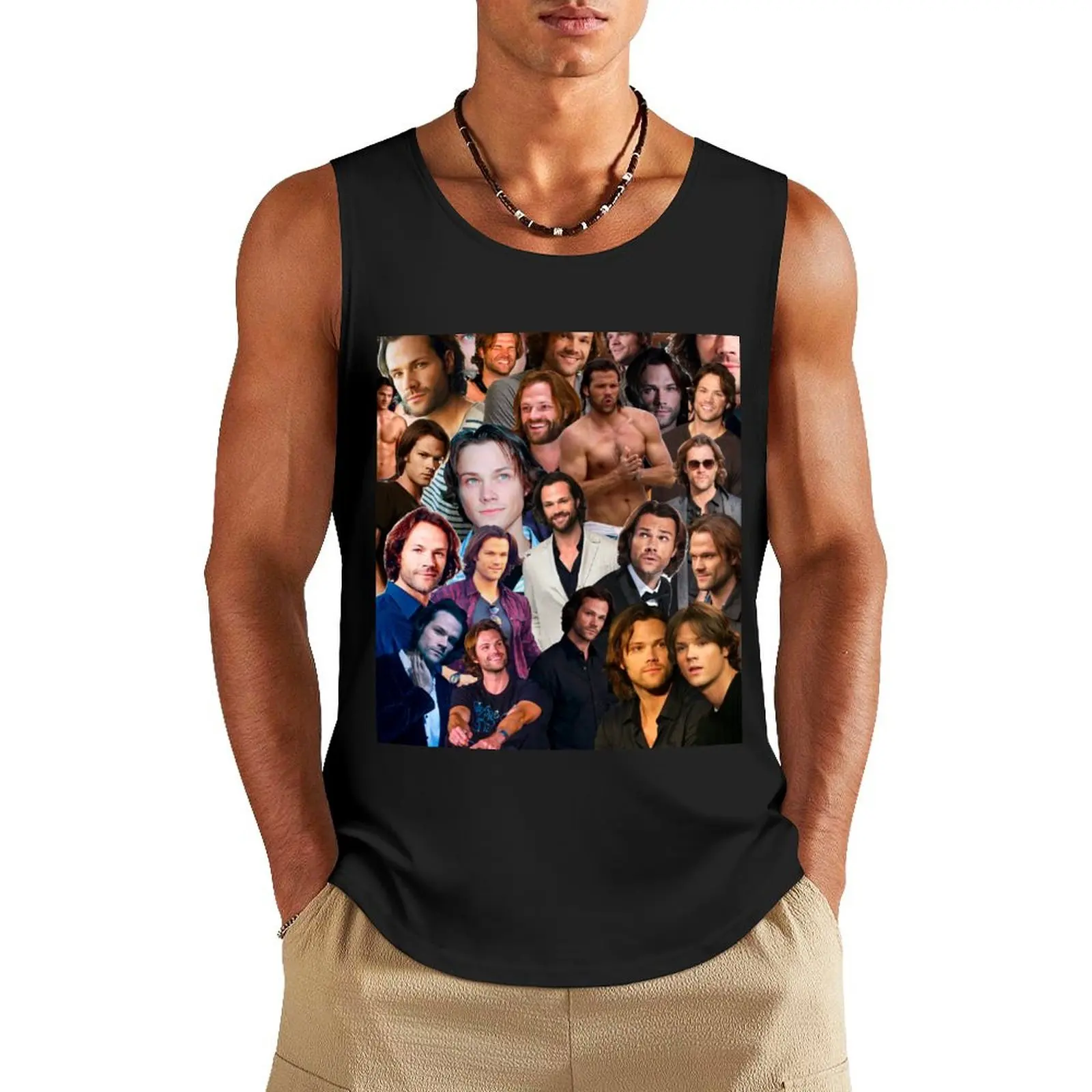 

Jared Padalecki Photo Collage Tank Top anime top sleeveless vests summer clothes man 2025 Vest for boy