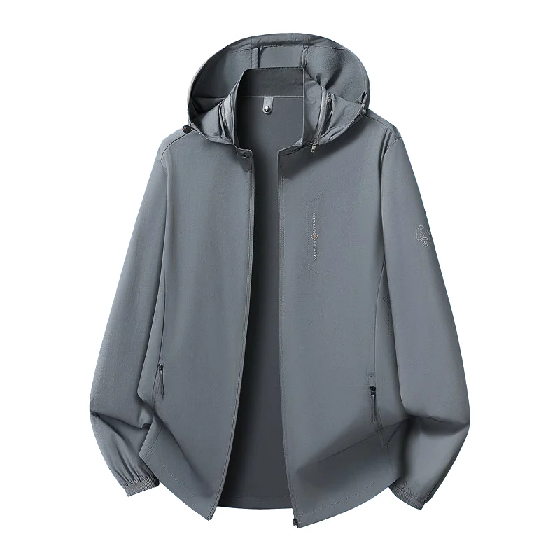 Men's Hooded Sunscreen Jacket New Summer Fashion Nylon Blend Detachable Hood UV Protection Coat Daily Outdoor Sports Lightweight