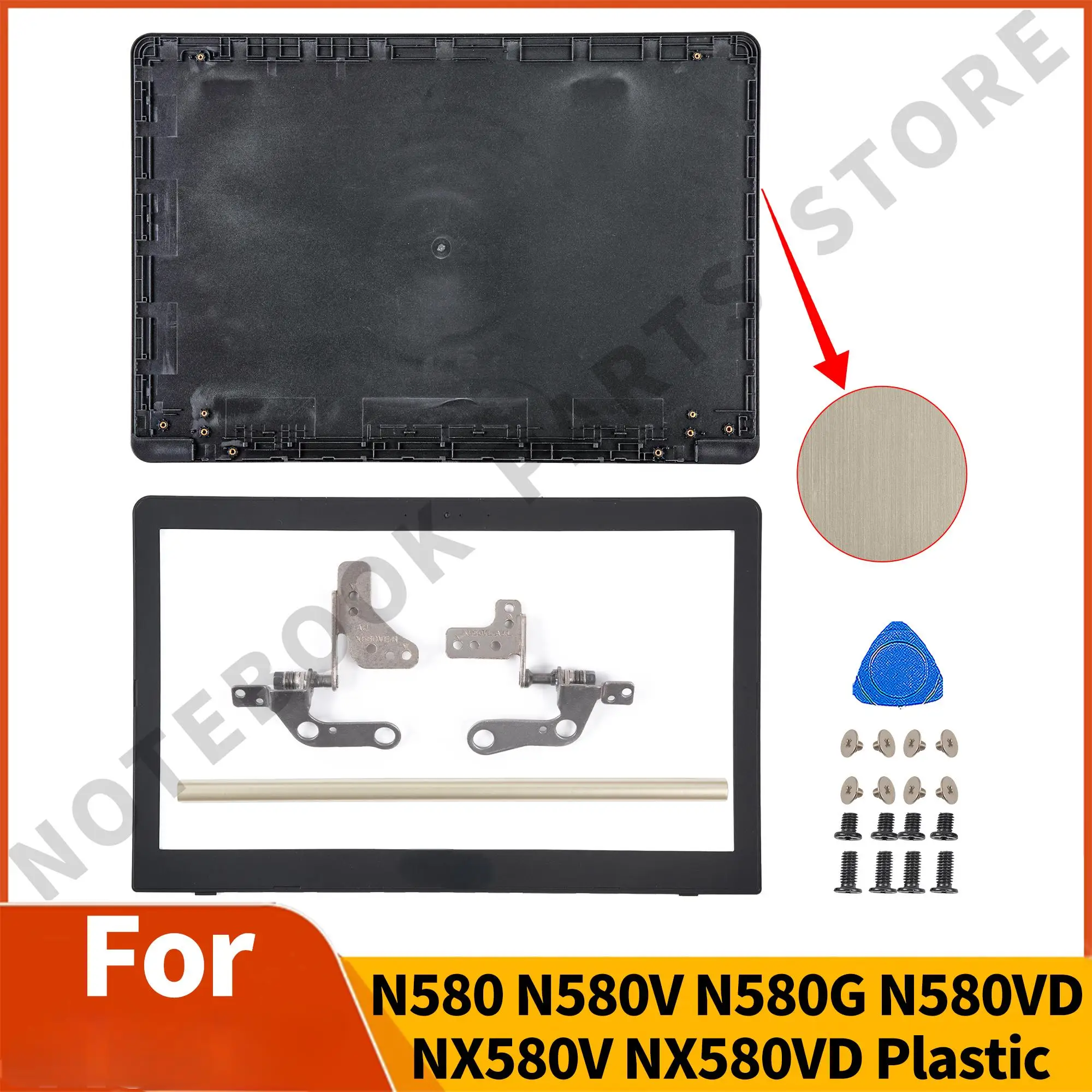 

Parts For N580 N580V N580G N580VD NX580V NX580VD Plastic LCD Back Cover Top Case HingeCover Notebook Parts Replace 15.6inch gold