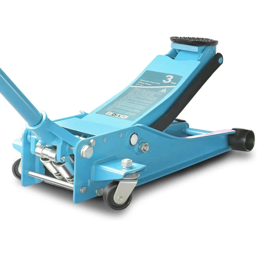 

3-тонный низкопрофильный напольный домкрат для сверхмощных автомобилей, ремонта и обслуживания с двойными поршнями, гидравлический насос с быстрым подъемником