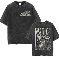 Camiseta gráfica Retro Rock Arctic Monkeys para hombre, camiseta de manga corta de gran tamaño lavada Vintage, ropa informal estilo Hip Hop Y2k