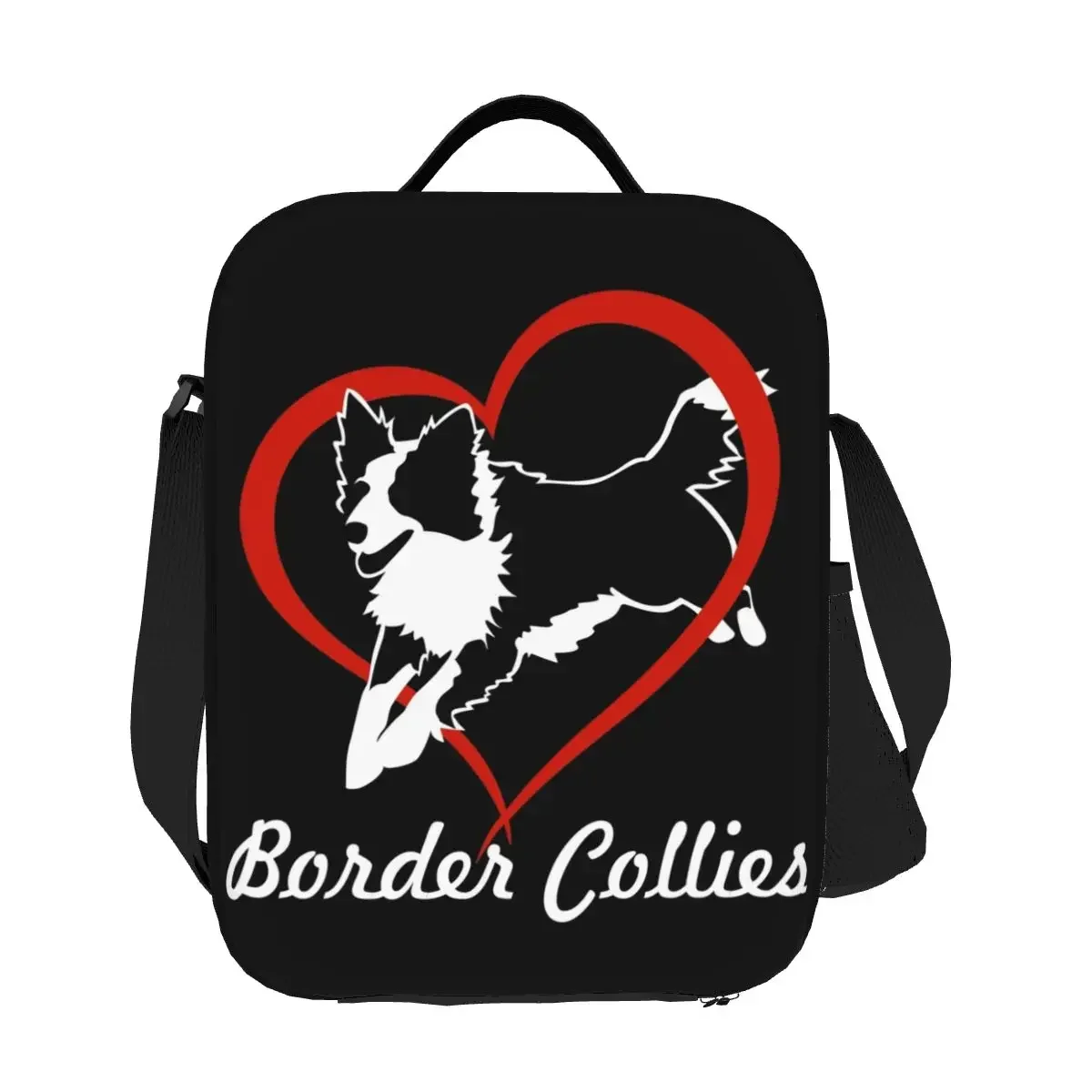 Custom Schattige Liefde Border Collies Lunchtas Vrouwen Thermische Koeler Geïsoleerde Dozen Voor Kinderen School