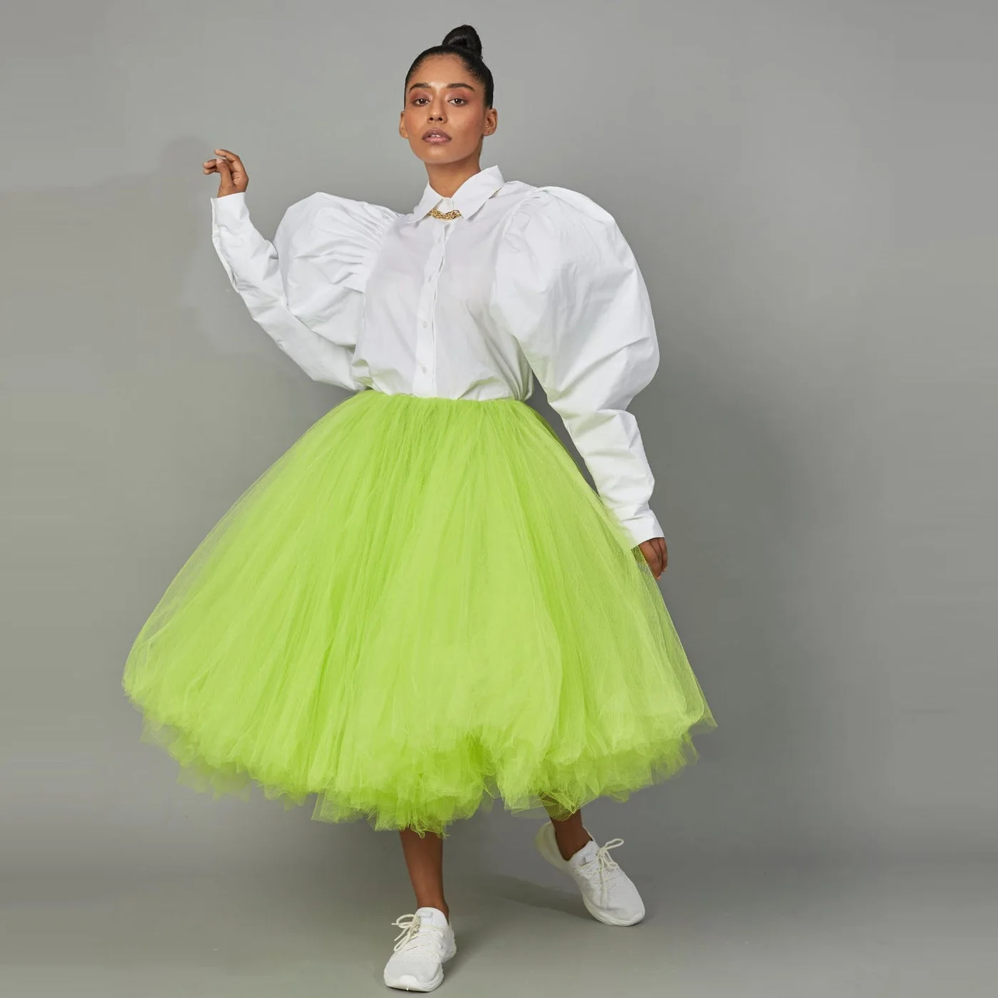 Green Puffy Tutu Skirt For Wedding Party Custom Made Latered   Extra Fluffy Women Fashion Tulle Skirts Elastic Waist Formal