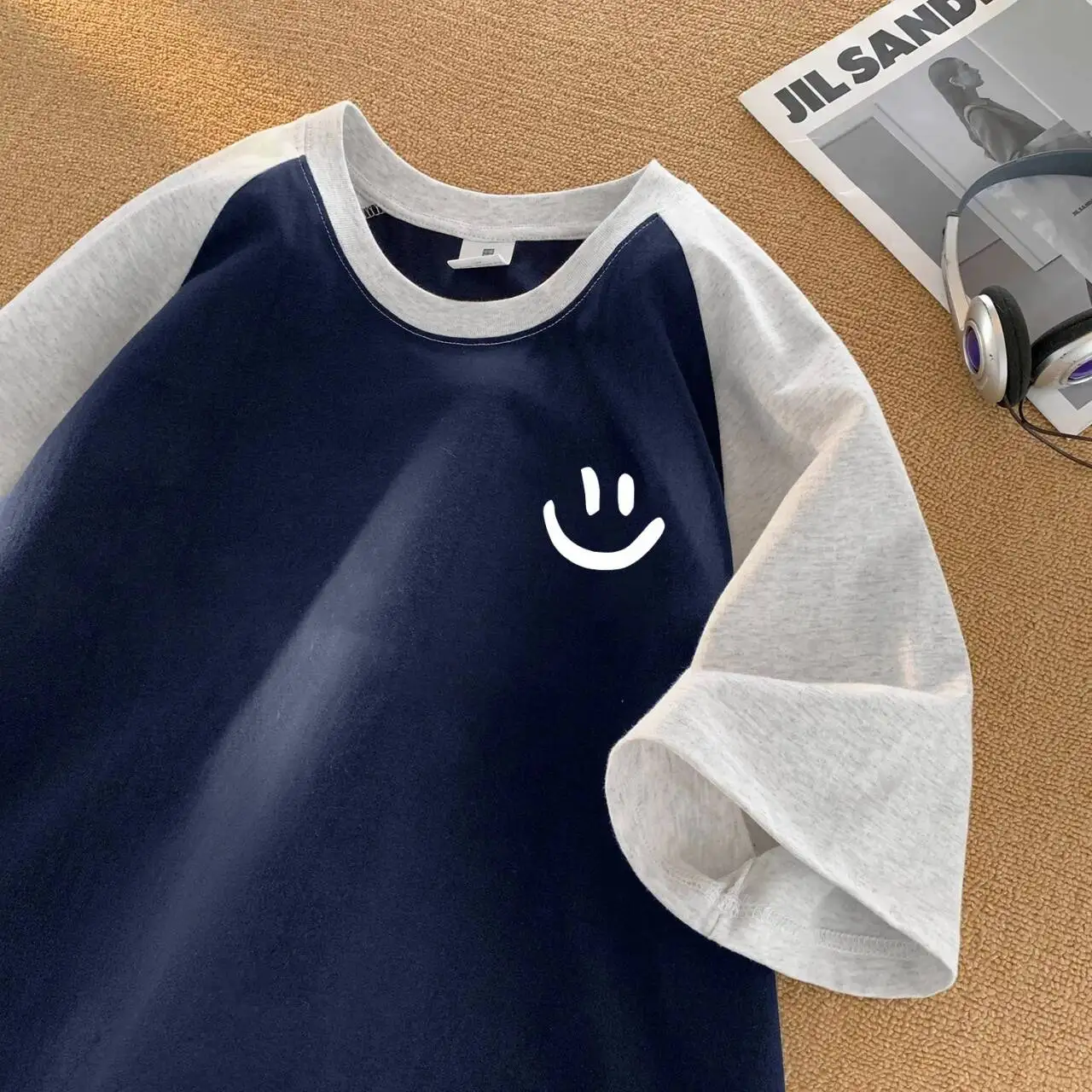 

Loose Fit Cotton ort Sve T-irt ex Summer Faion Basic round Ne Pullover Casual Top for Men And Women