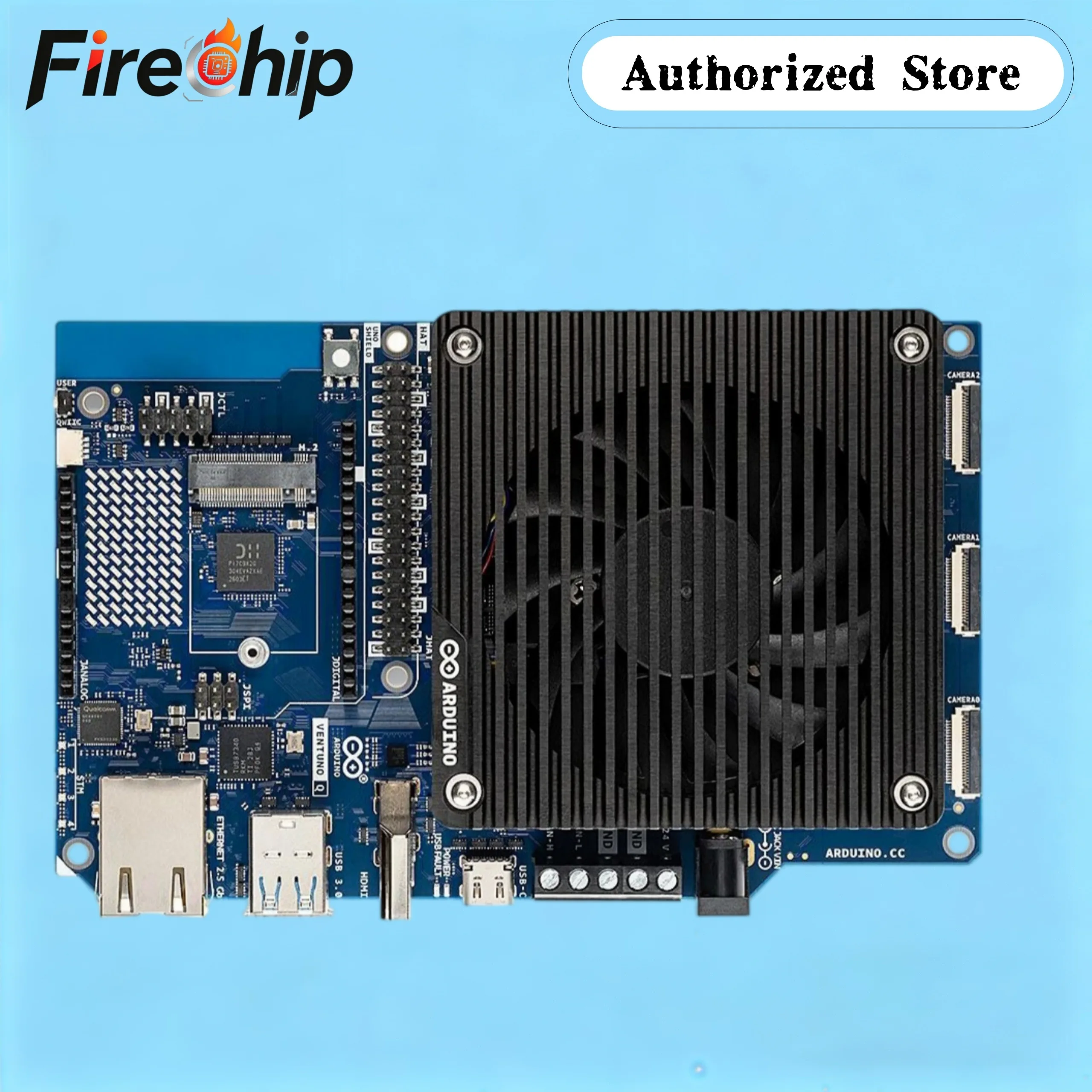Arduino VENTUNO Q Edge AI Computer, Dual Architecture of IQ8 STM32, 40 Dense TOPS, Rich Industrial & Robot Expansion Board
