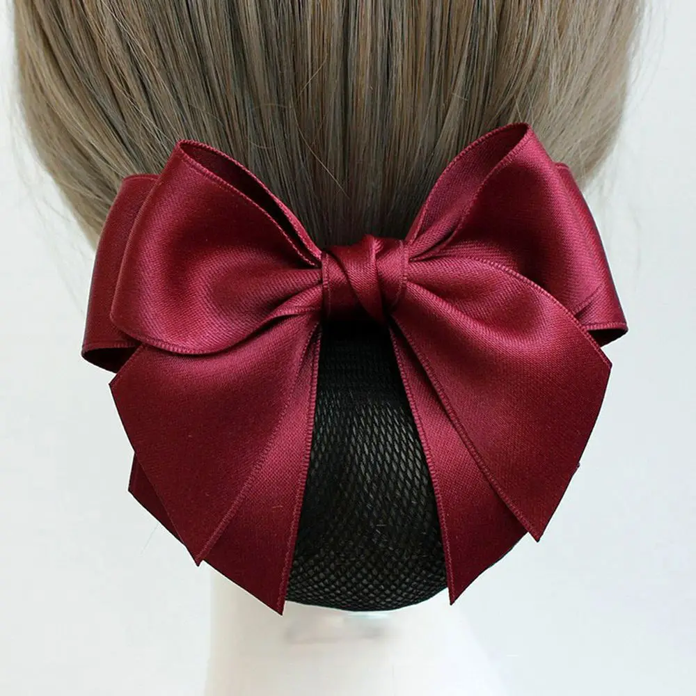 Headwear Hair Clip Hotel Nurse Bowknot Female Korean Bun Snood Women Spring Clip Hairgrips Cover Net Ponytail Clip