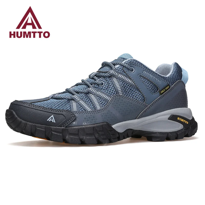 HUMTTO Summer Men\'s Sports Shoes Breathable Hiking Shoes for Men Non-slip Luxury Designer Outdoor Black Rubber Trekking Sneakers